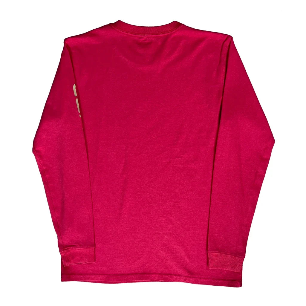 Women's Crew Neck Long Sleeve T-Shirt XS Pink Cotton Casual Top