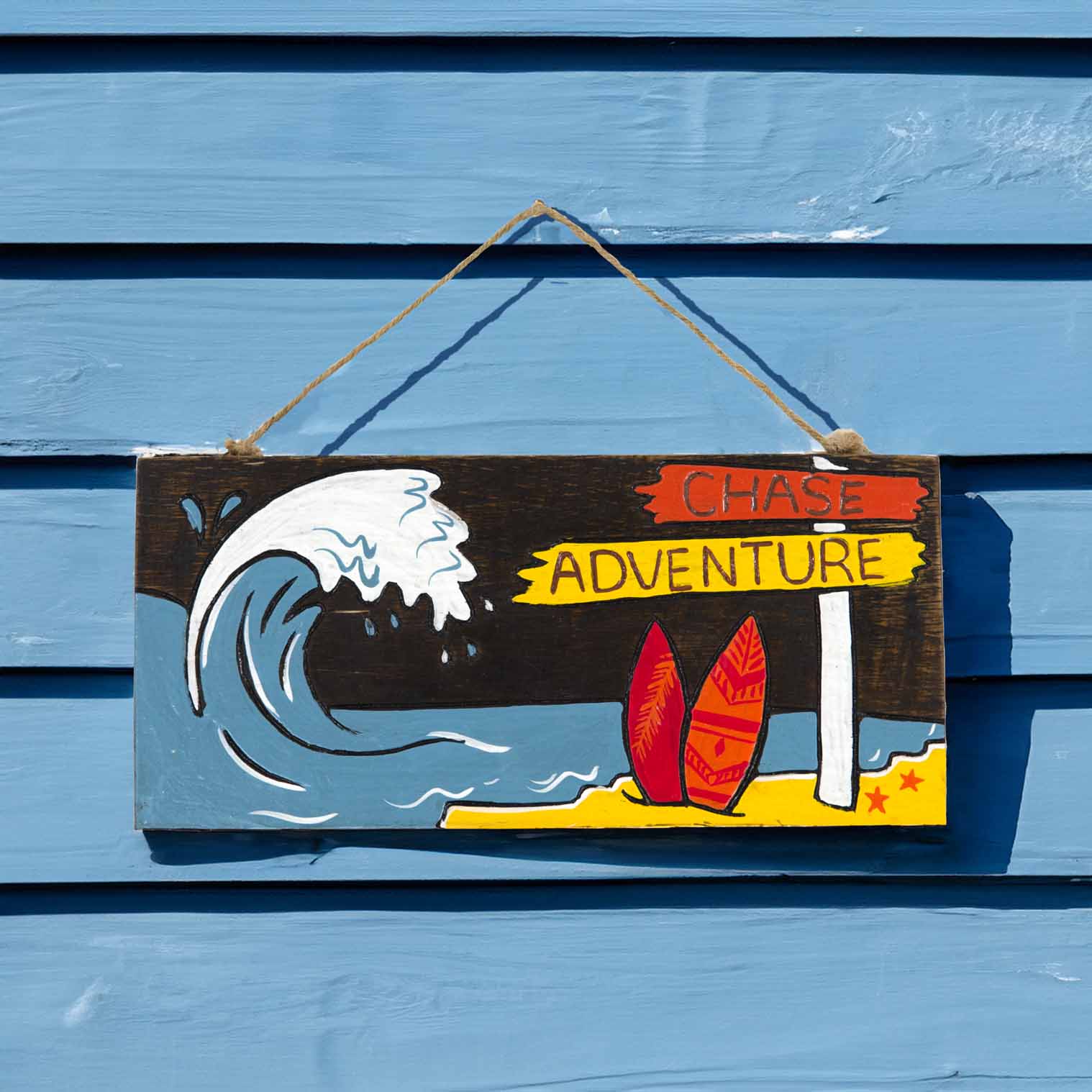 Chase Adventure, Hand-Painted Wood Hanging Plaque