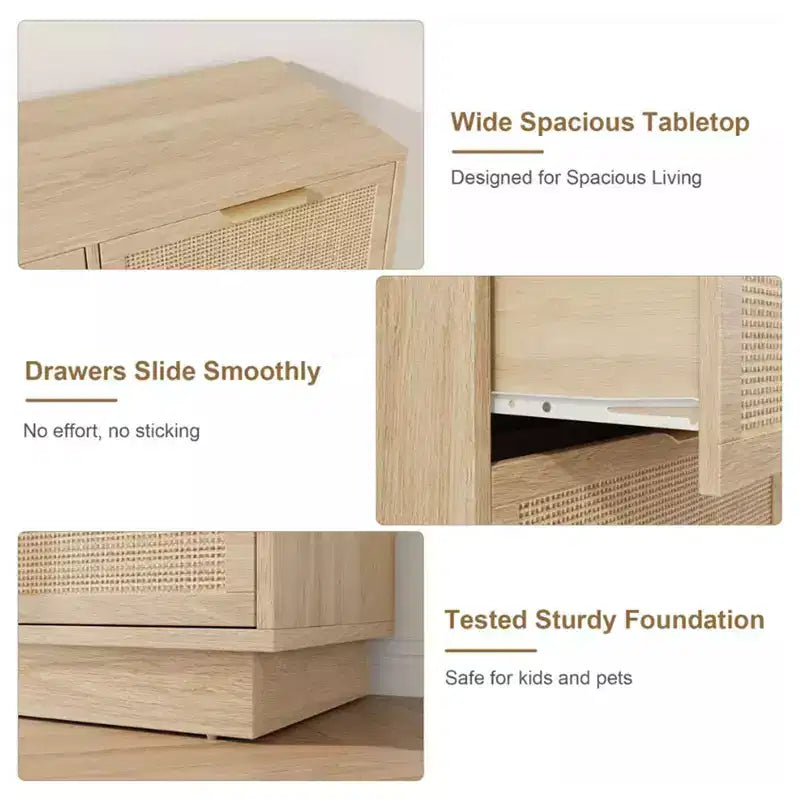 Rattan 7-Drawer Dresser - 55