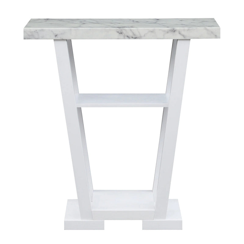 V-Shaped Console Table with Shelves