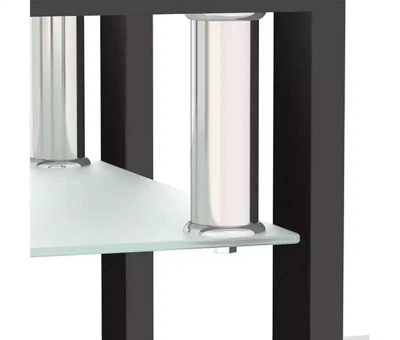Modern 2-Tier Square Coffee Table with Tempered Glass Top