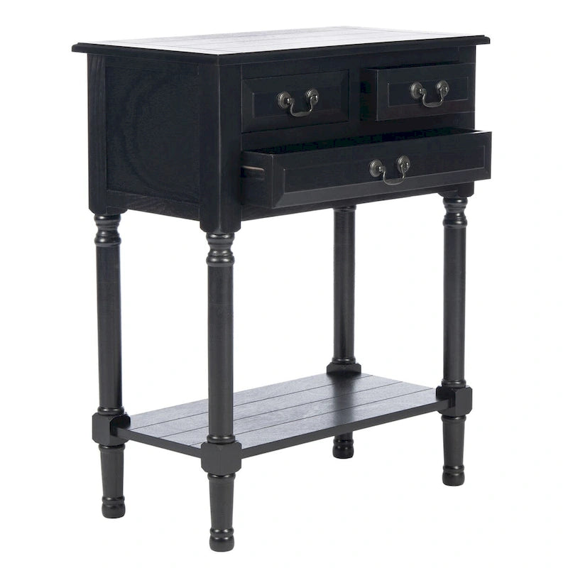 3-Drawer Console Table with Open Bottom Shelf
