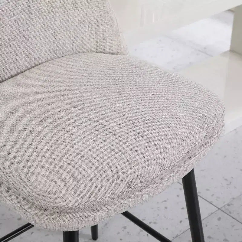 Counter Height Swivel Bar Stool, Linen & Matte Black
