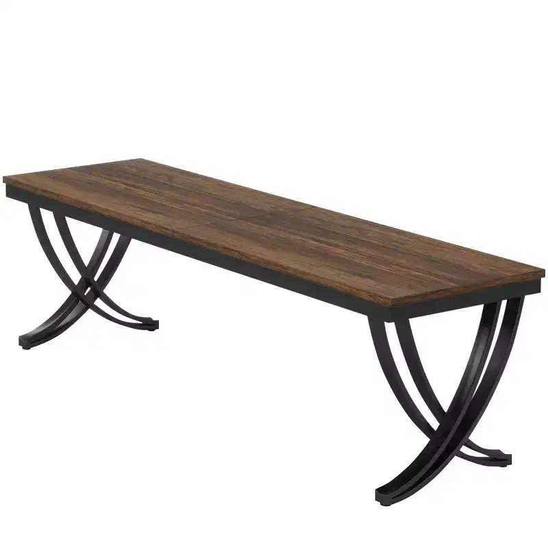 MAYEERTY 78 Rectangular Industrial Dining Table, 6-8 Seater, Heavy-Duty Metal Legs
