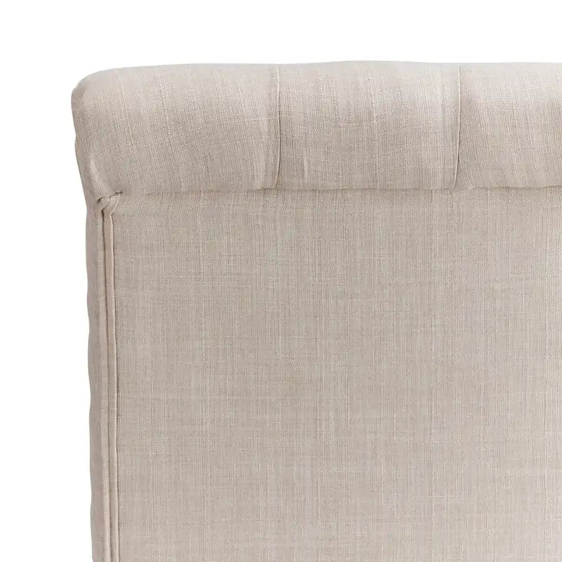 Linen Button Tufted Dining Chair with Grey Finish Legs