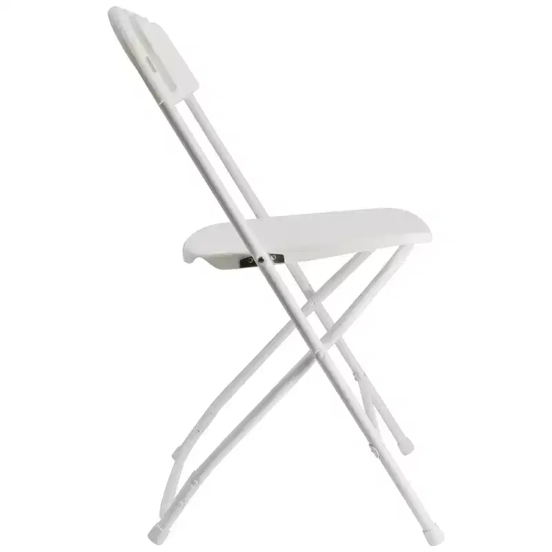 Elama 4 Piece Plastic Folding Chair in White