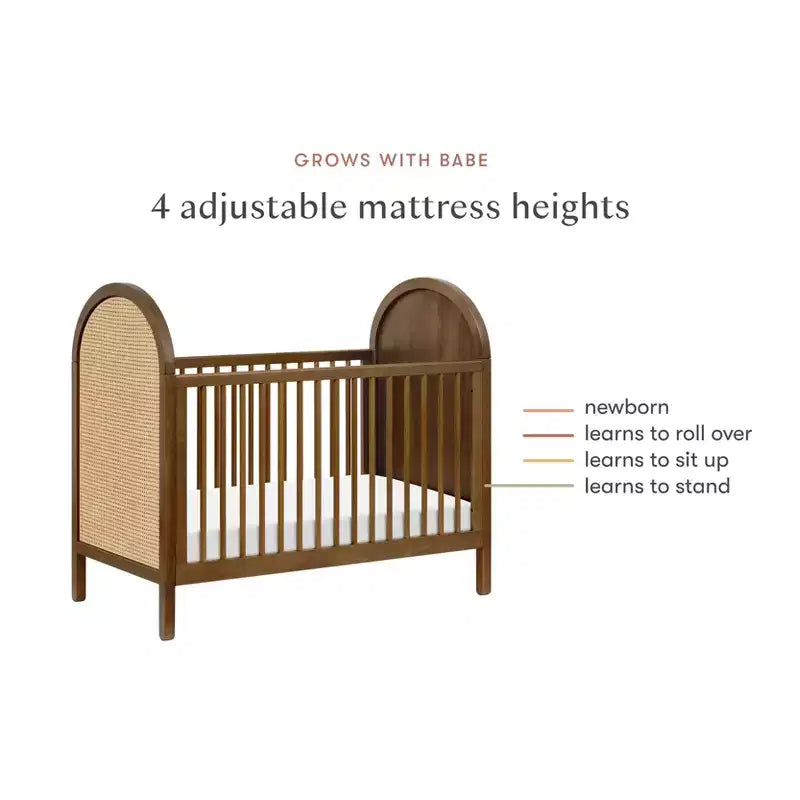 Boho Cane 3-in-1 Convertible Crib with Toddler Bed Conversion Kit