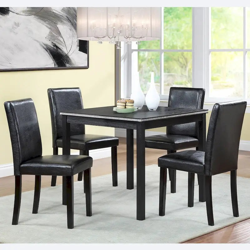 Wooden Dining Square Table Set,Kitchen Table for Small Space,4 Person Dining Table
