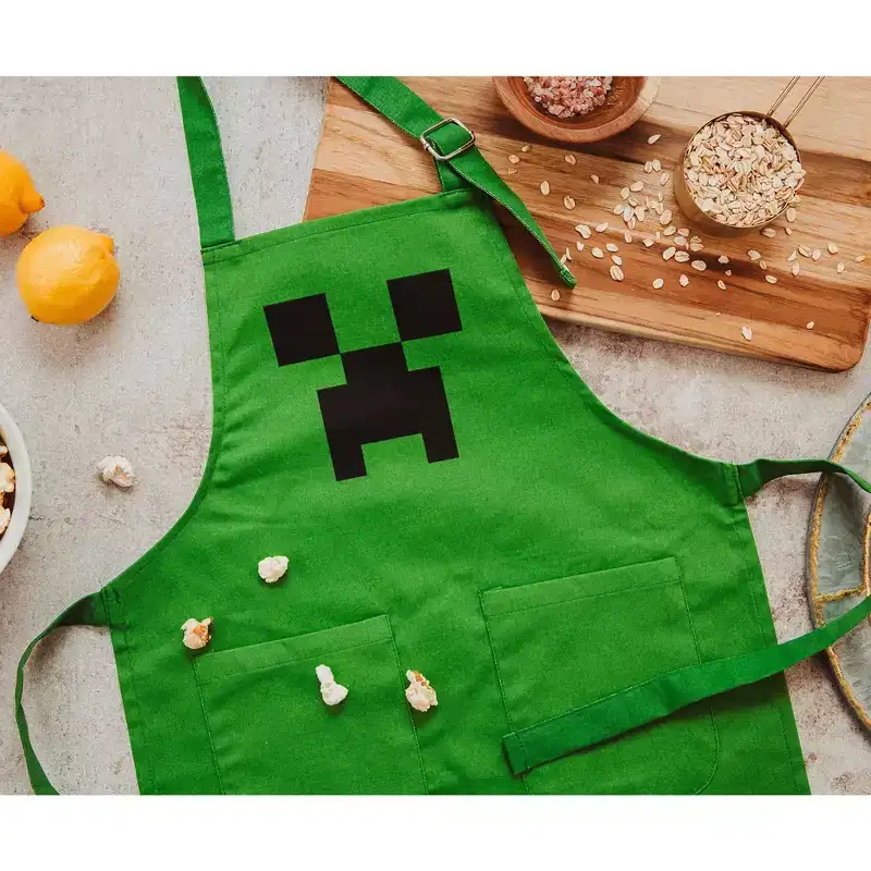 Ukonic Minecraft Green Creeper Youth Kitchen Cooking Apron