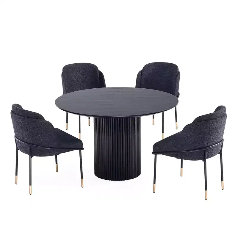 Manhattan Comfort 5pc 47.24" Hathaway and Flor Round Dining Set