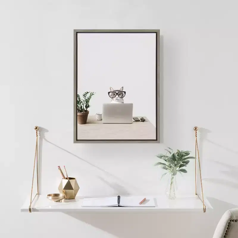 Kate and Laurel Vista Wall Mounted Wooden Desk Shelf