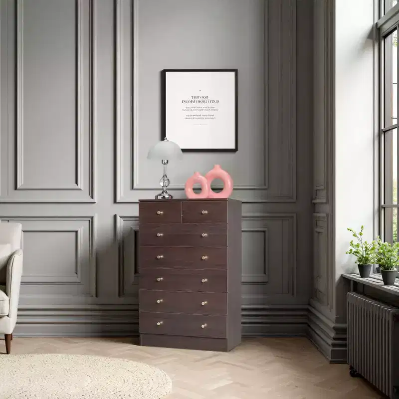 7-Drawer Gray Particle Board 25.98