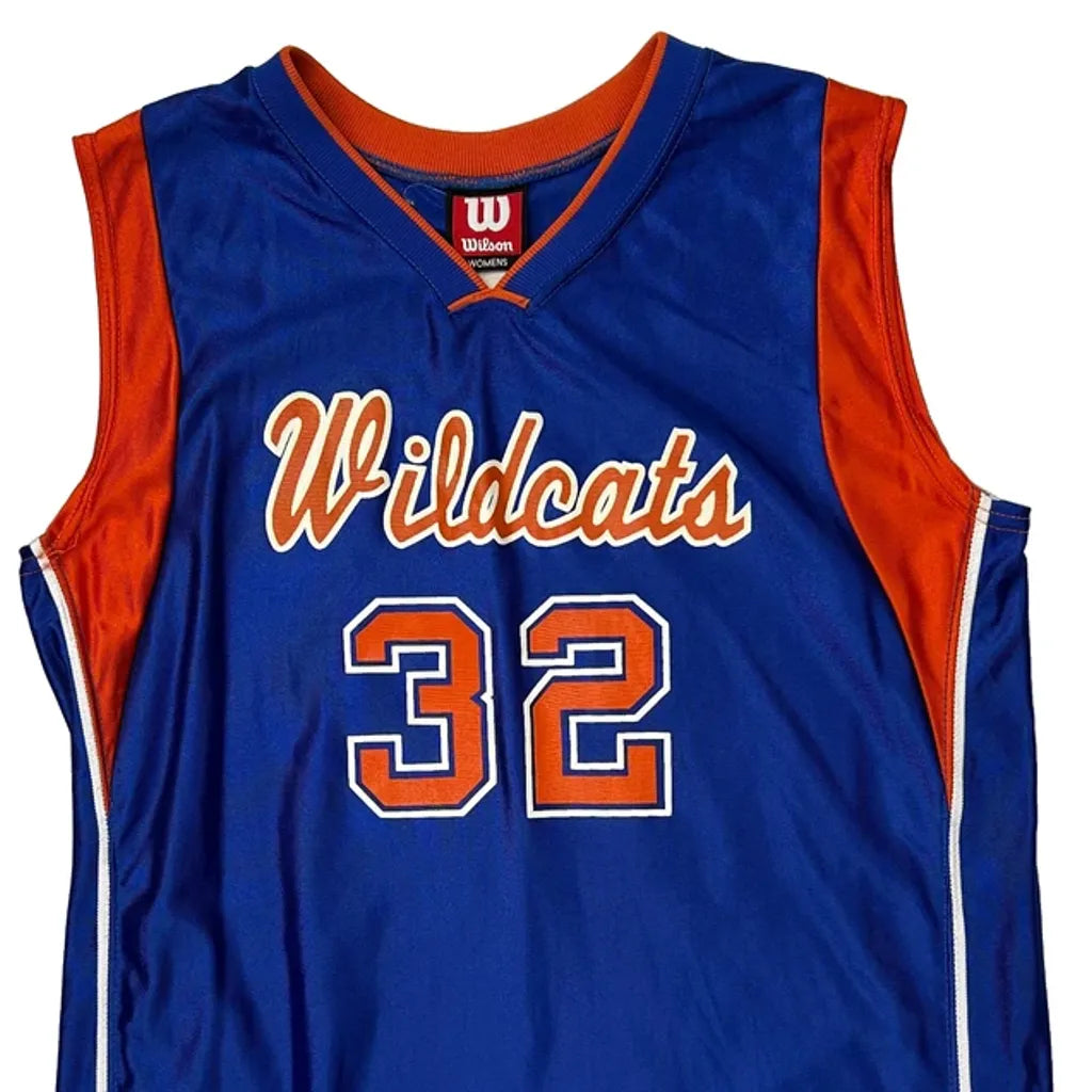 Wildcats Sleeveless V-Neck Jersey Large Blue Polyester Womens Athletic