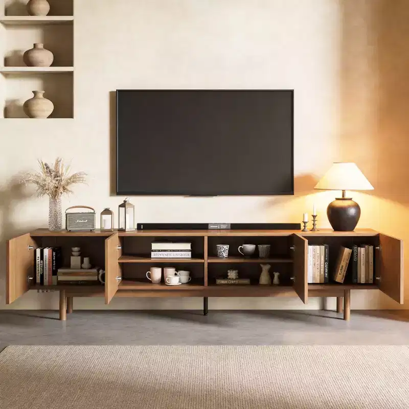 Upholstered Storage Ottoman Bench with Tufted Top, Bedroom Bench with Wooden Legs for Entryway