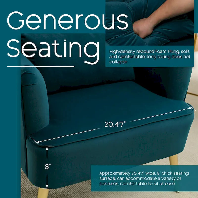 Modern Wingback Arm Chair Upholstered Accent Chair