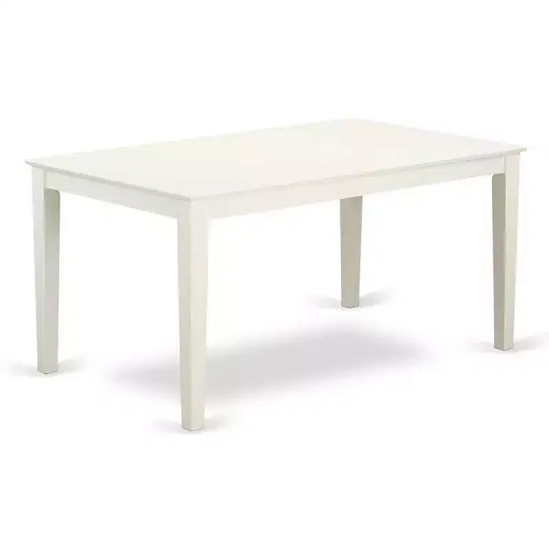 Rectangular Dining Table Set - 7 Piece Table and Chair Set - Linen White Finish