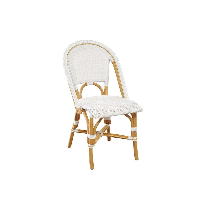 Rattan Dining Chair in White, Set of 2