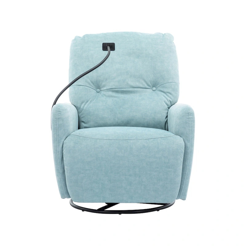 270-Degree Swivel Electric Recliner with Phone Holder and Rocking Motion