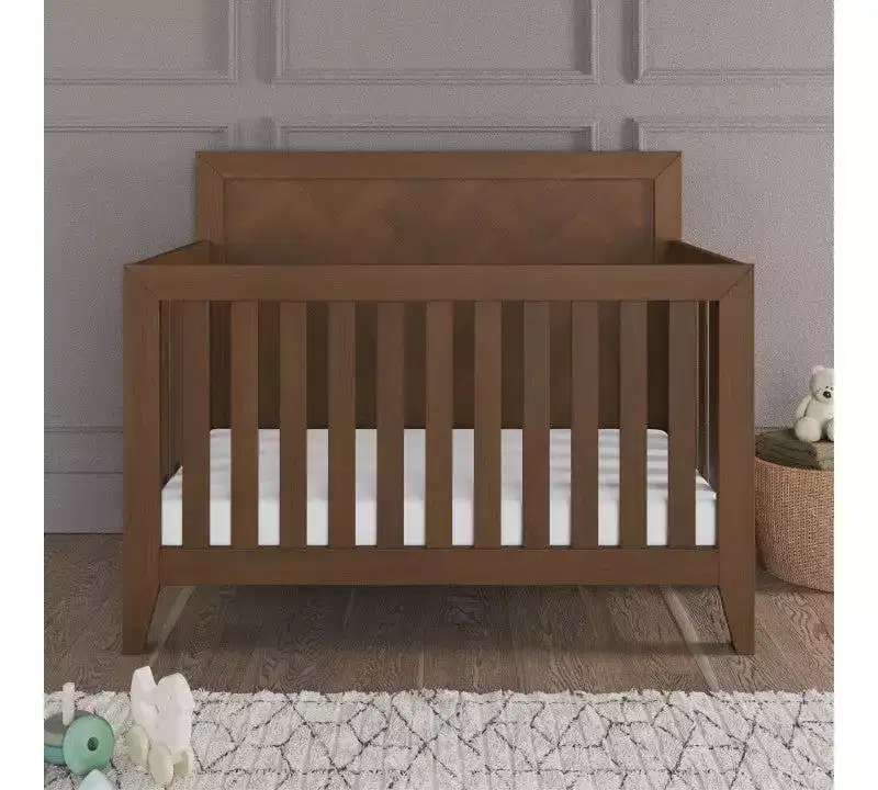 Child Craft Kieran 4-in-1 Convertible Crib, Double Dresser, Chest, and Nightstand 4-Piece Nursery Set