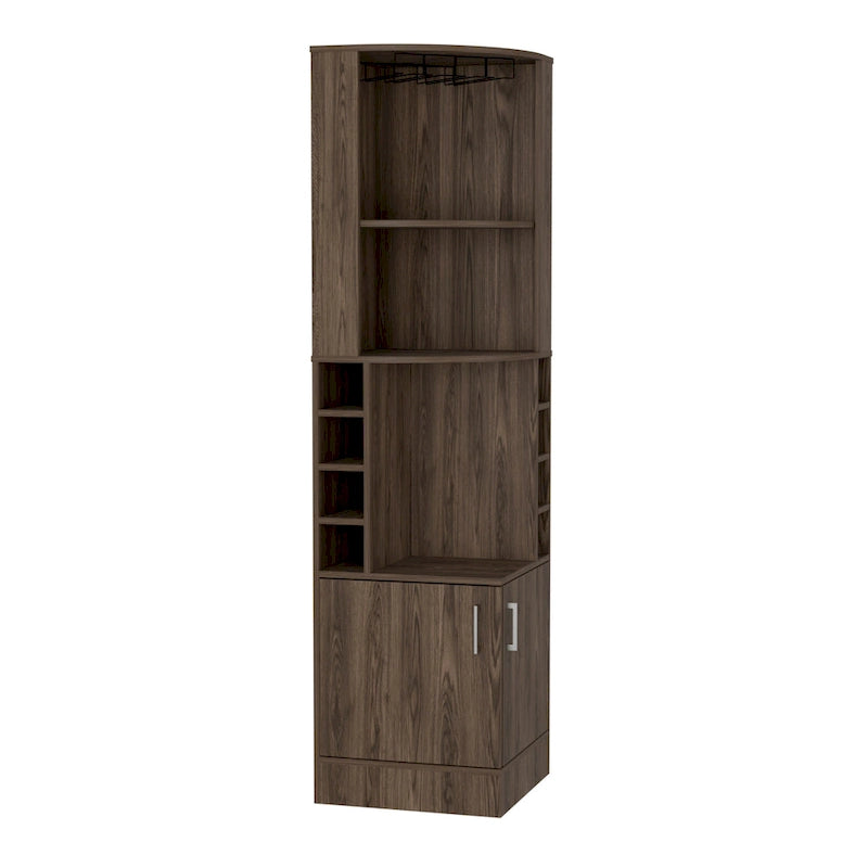 Corner Bar Cabinet with 2-Doors and 8 Cubbies - N/A