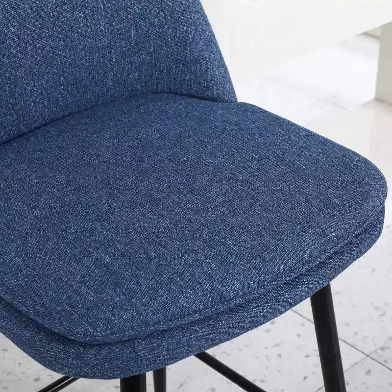 Counter Height Swivel Bar Stool, Linen & Matte Black