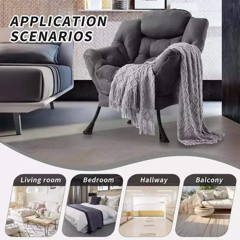 Modern Lounge Chair - Slim Profile Armchair for Small Spaces