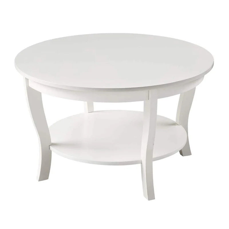 Round Coffee Table with Shelf