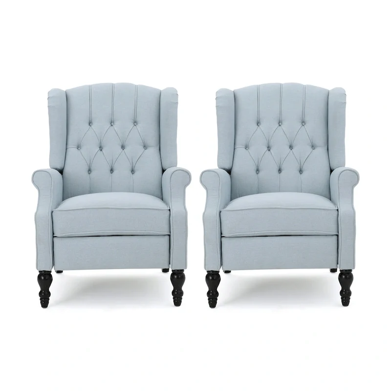 Walter Tufted Fabric Recliners (Set of 2) by Christopher Knight Home