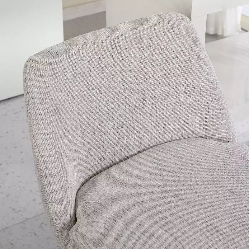 Counter Height Swivel Bar Stool, Linen & Matte Black