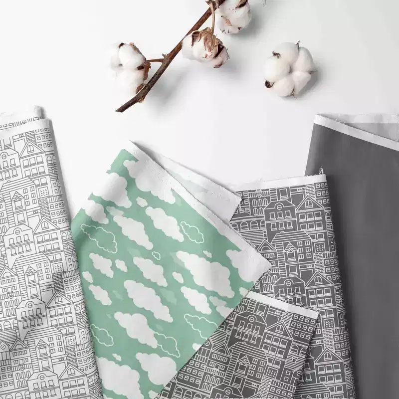 Bacati - Clouds in the City Mint Gray Toddler Nap Mat