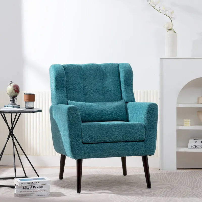 Mid-Century Modern Accent Chair with Waist Cushion