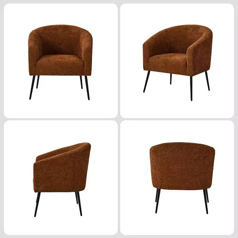 Guy Modern Boucle Armchair Set of 2 with metal leg ART OF LIVING DESIGNS