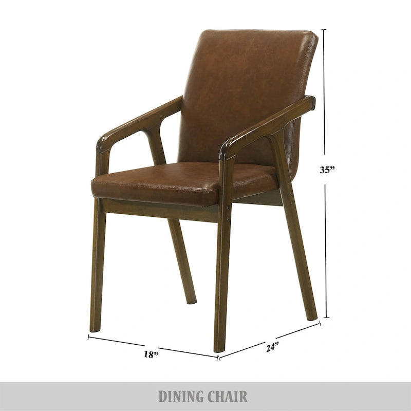Simple Rustic Upholstered Dining Chair with Wooden Armrests