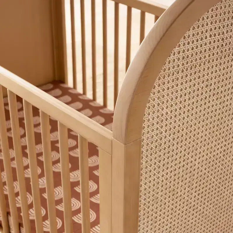 Boho Cane 3-in-1 Convertible Crib with Toddler Bed Conversion Kit