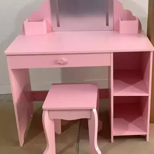 Kids Wave-Style Vanity with LED Light and Accessories