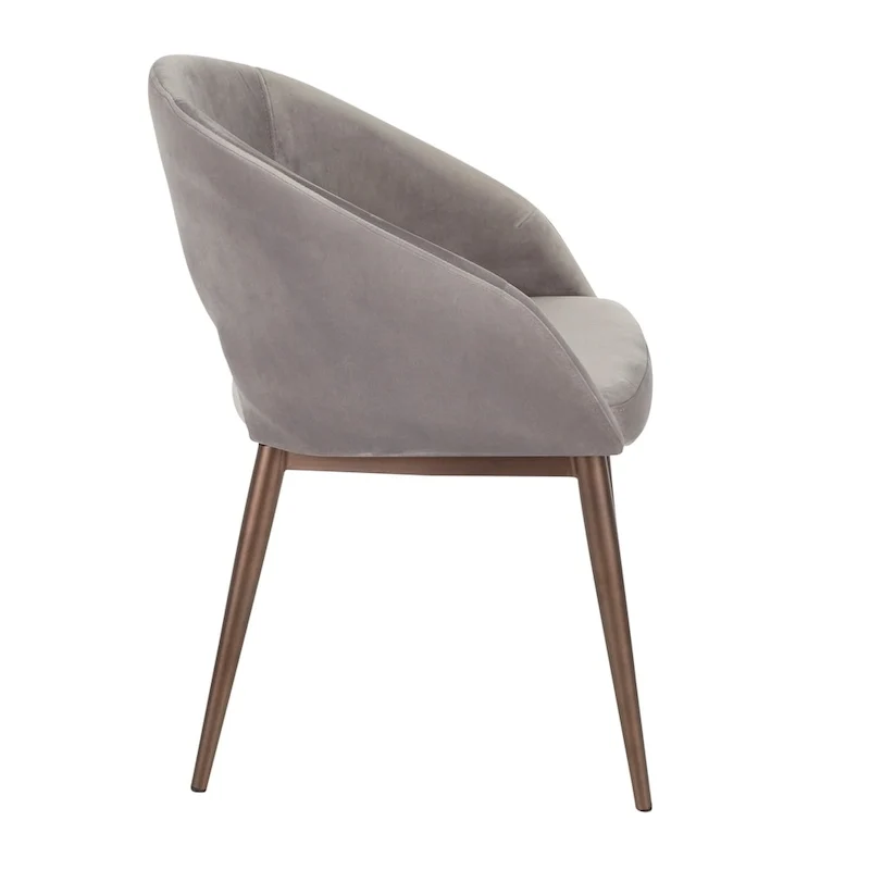Upholstered Dining Chair with Copper Metal Legs