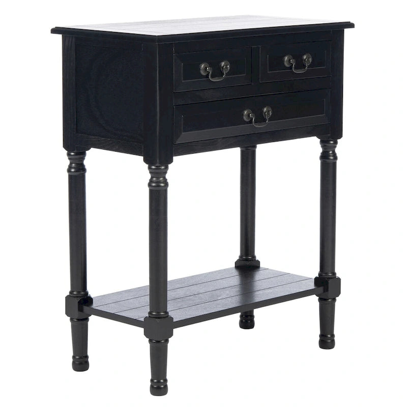 3-Drawer Console Table with Open Bottom Shelf