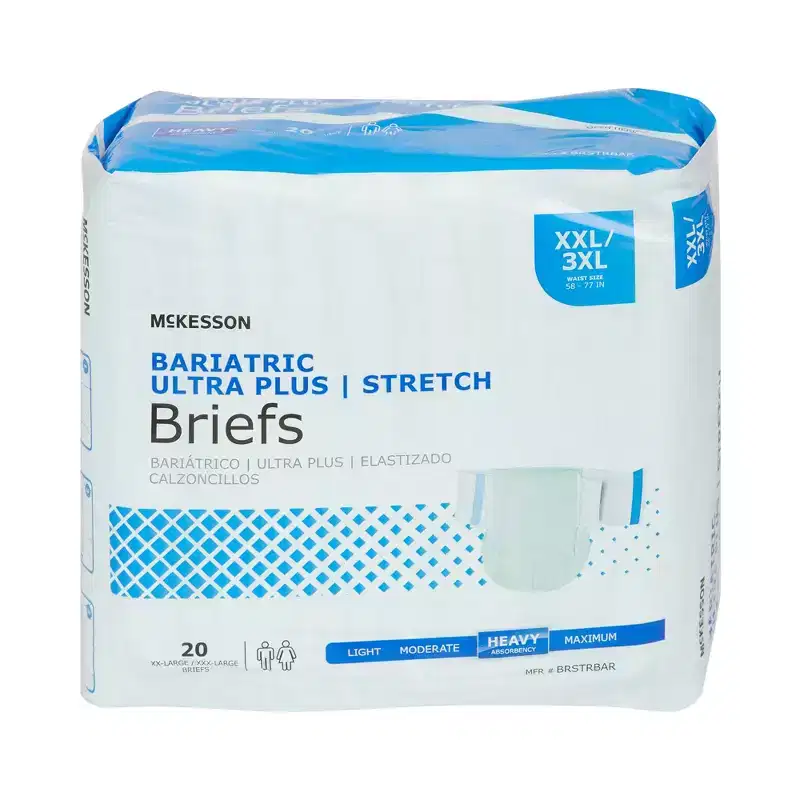 McKesson Bariatric Ultra Plus Stretch Incontinence Briefs, Unisex, 2XL/3XL