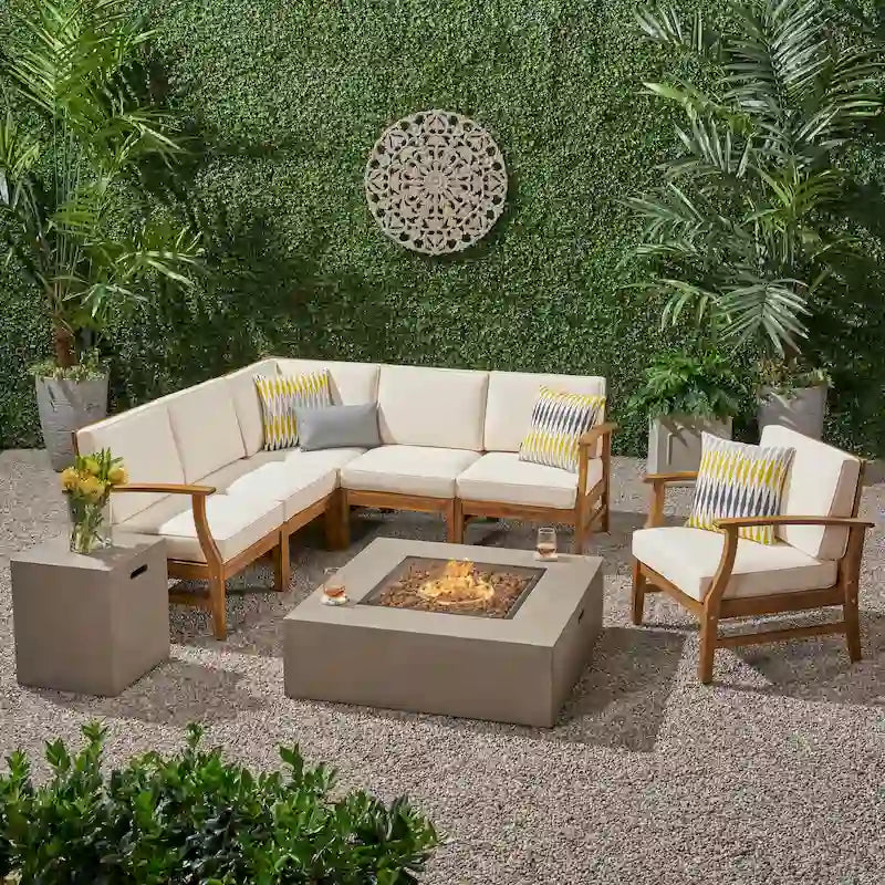 Illona Outdoor Acacia Sofa Set by Christopher Knight Home