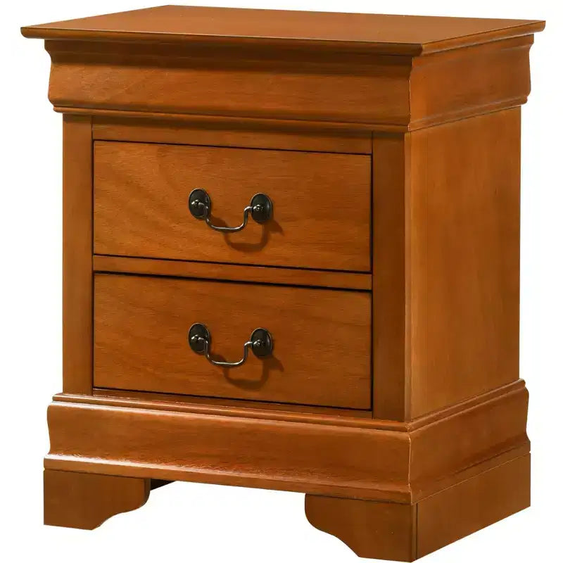 Passion Furniture Louis Philippe 2-Drawer Nightstand (24 in. H X 21 in. W X 16 in. D)