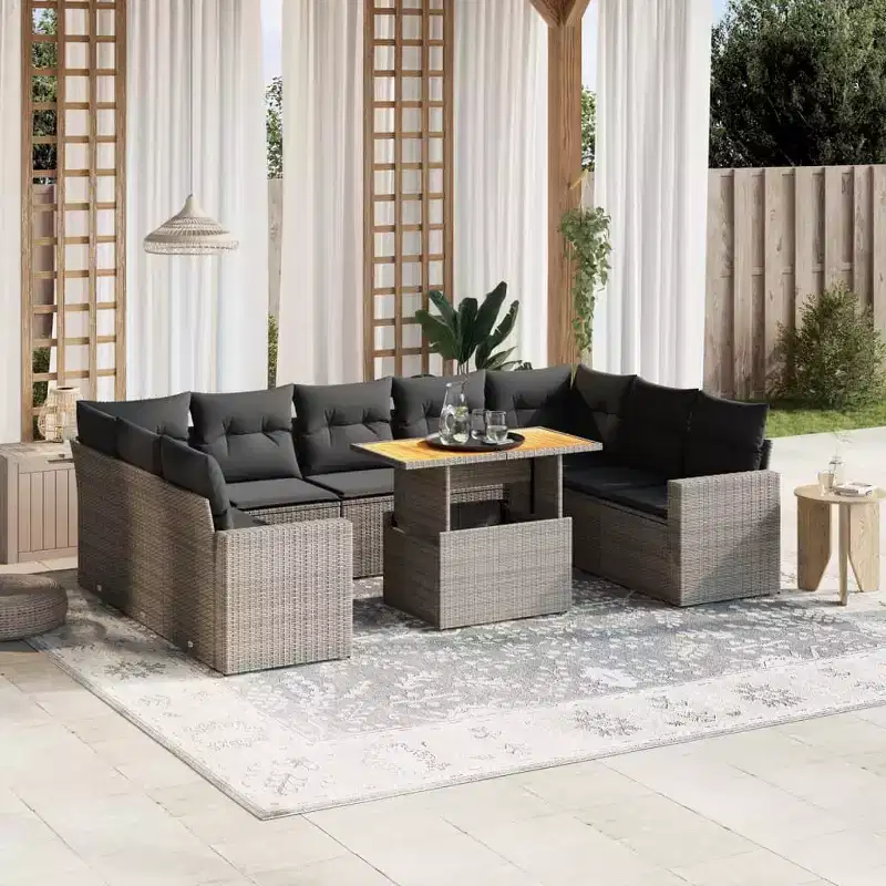 vidaXL Garden Sofa Set Gray