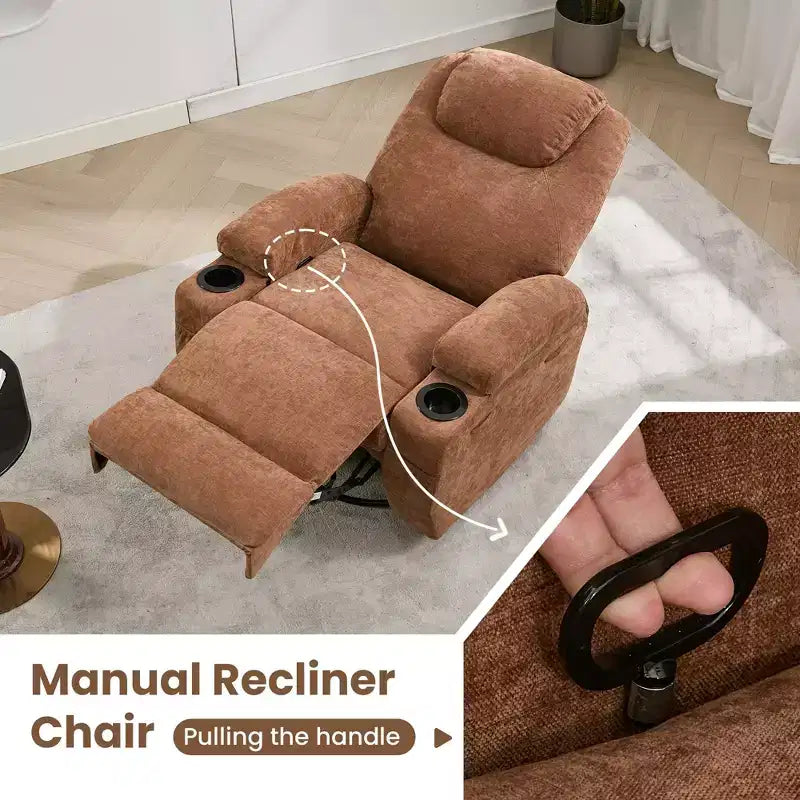 360 Swivel Rocker Recliner Chair with Massage and Heat