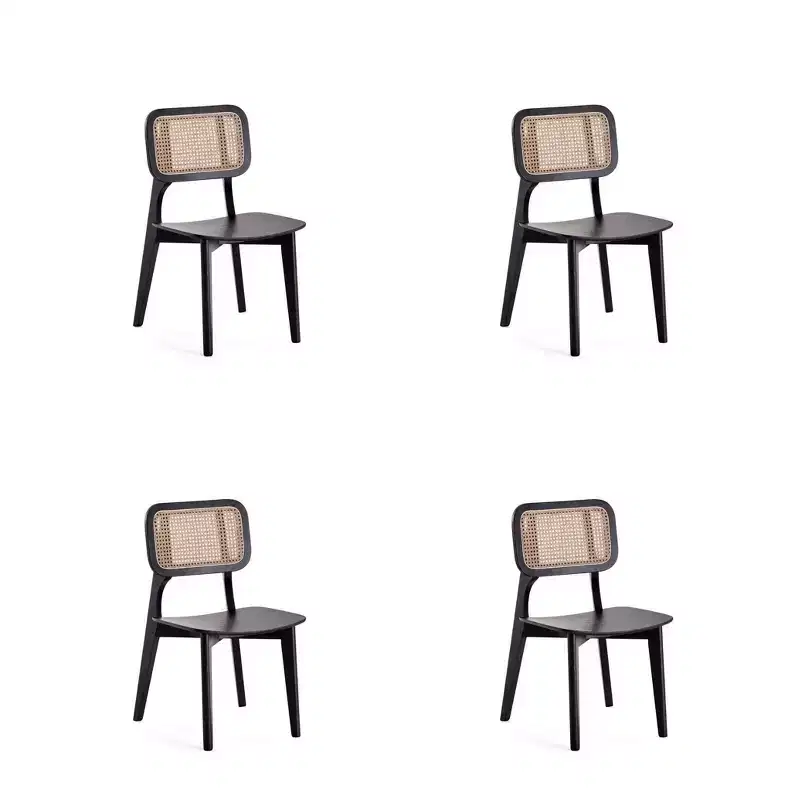 Set of 4 Versailles Square Dining Chairs - Manhattan Comfort