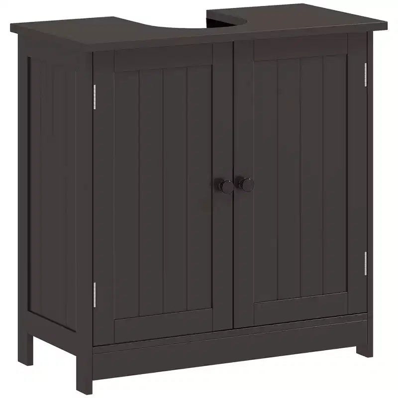 HOMCOM Under Sink Bathroom Cabinet with 2 Doors and Shelf, Pedestal Sink Bathroom Vanity Furniture
