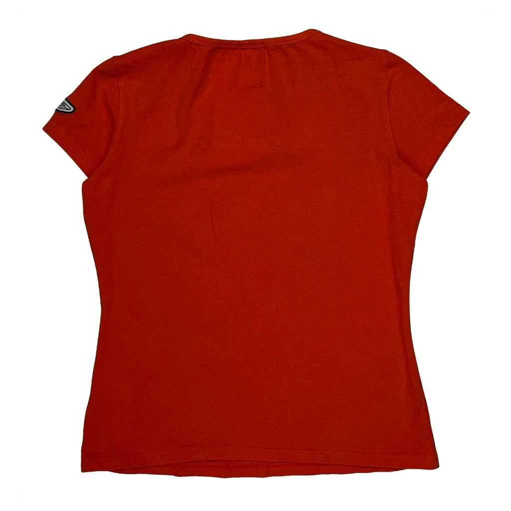 Vintage Graphic T-Shirt Women's Short Sleeve Round Neck Red Cotton Casual Tee