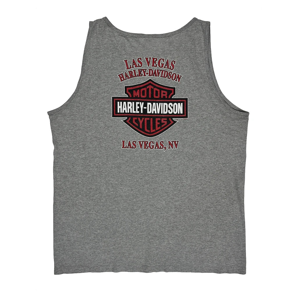 Men's Eagle Graphic Sleeveless Vest Large Grey Cotton Casual Tank Top