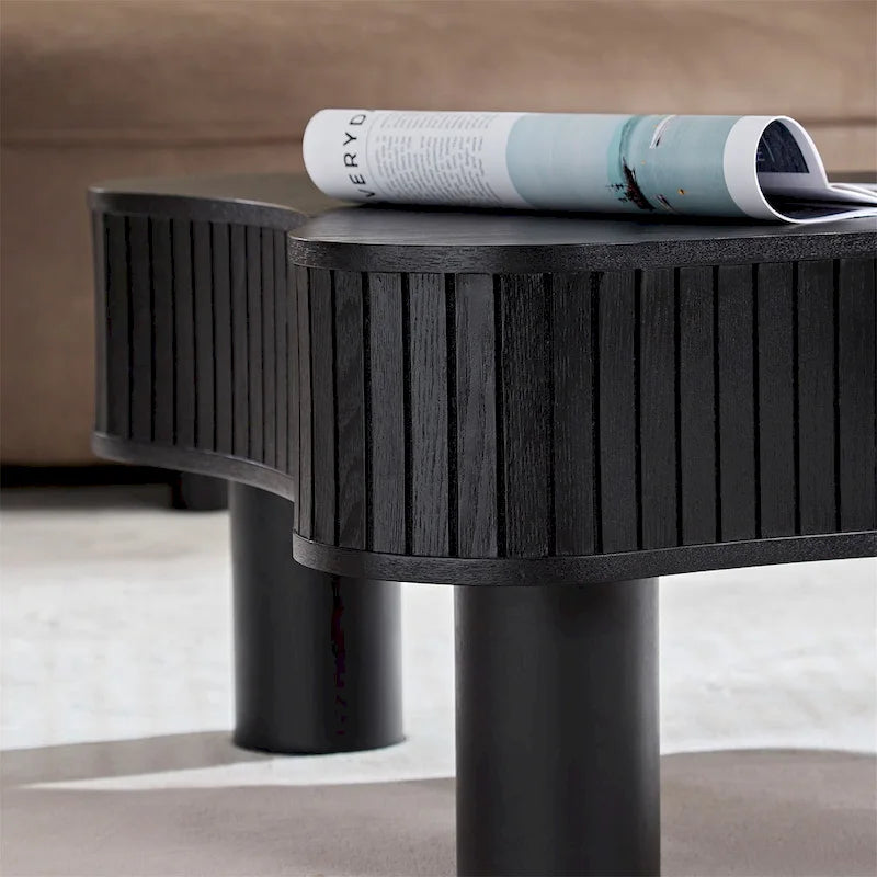 42.52 Inch Modern Wooden Drum Coffee Table