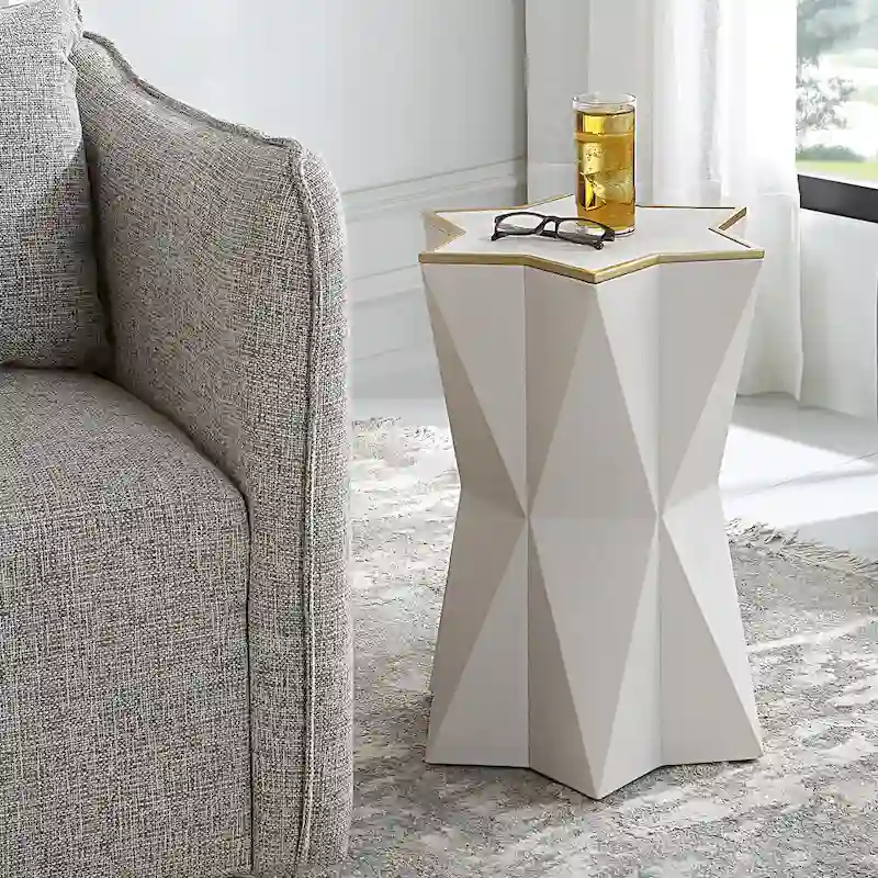 White Accent Table - 16W x 22H x 16D