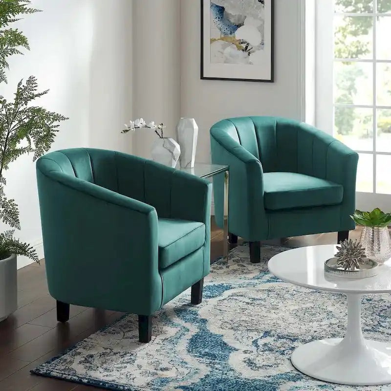 Channel Tufted Velvet Armchair