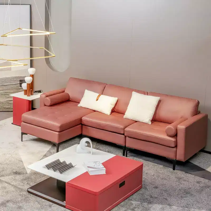 Costway Modular Extra-Large 4 Seat Sectional Sofa with Reversible Chaise & 2 USB Ports